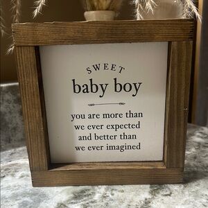 Sweet Baby Boy Wooden Frame Decor